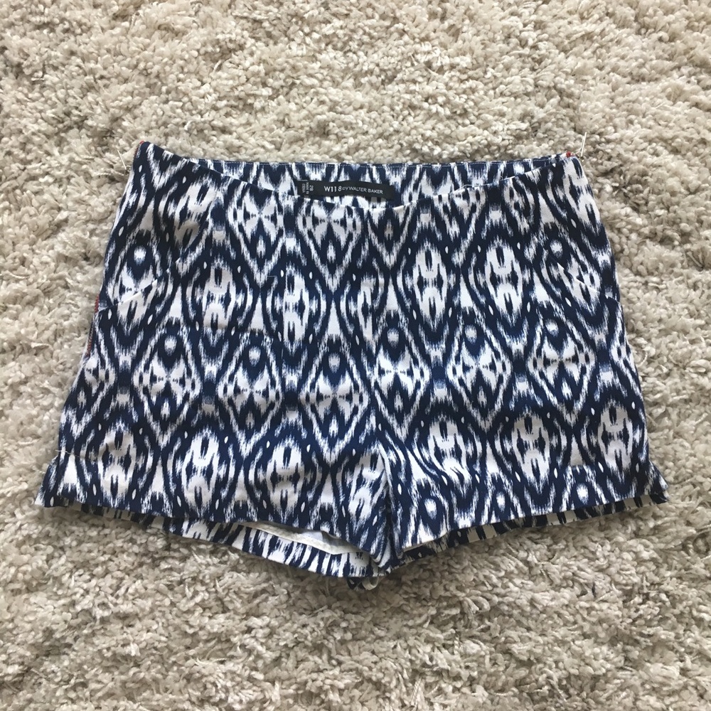 W118 by Walter Baker Blue Ikat Shorts