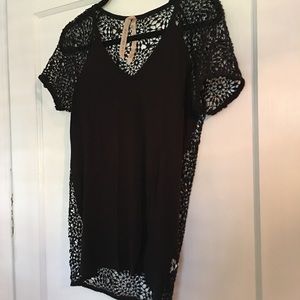Black tee with lace back