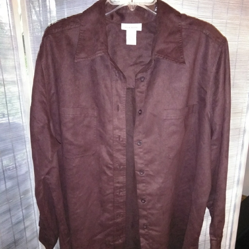 Brown GREAT FALL shirt~suede like feel!