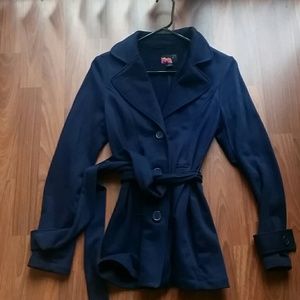 F21 Lightweight Navy Pea Coat