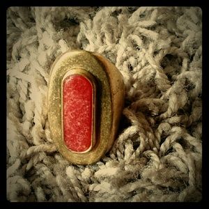 Lucky brand red metallic statement ring