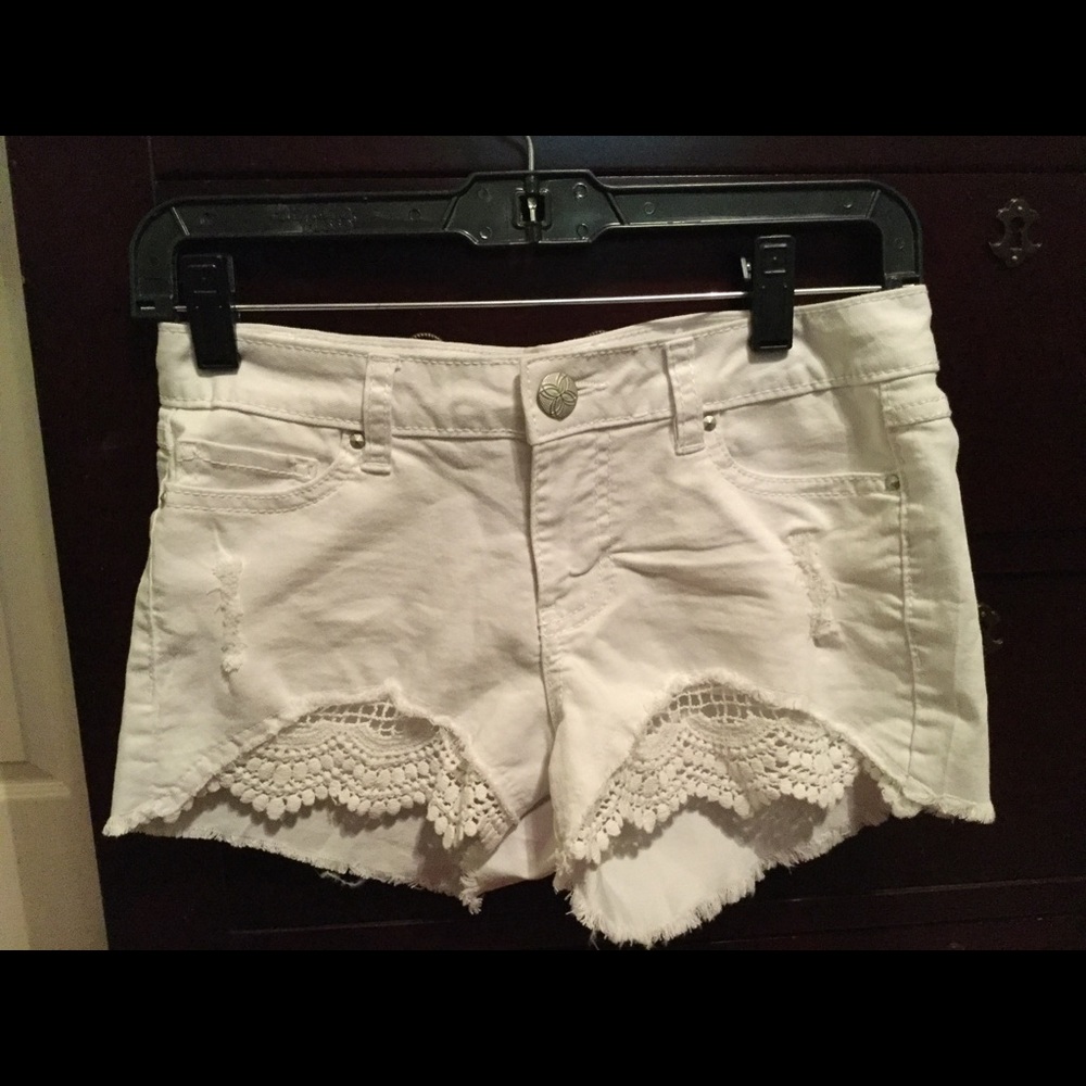 White denim shorts
