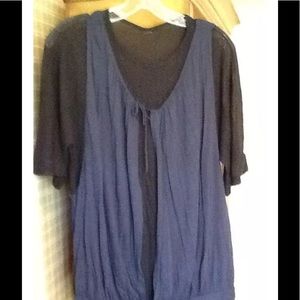 VPL DOUBLE LAYERED BLACK/BLUE TOP SIZE SMALL