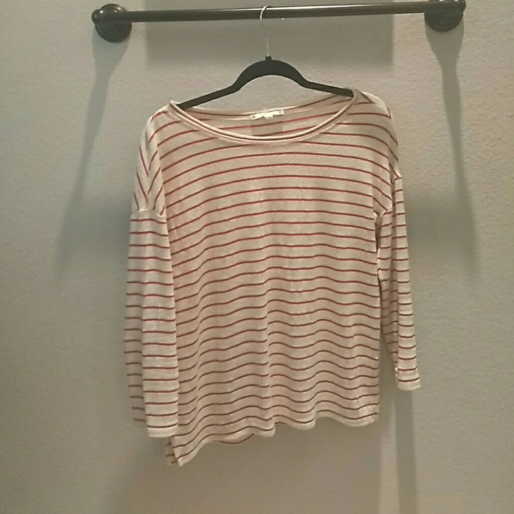 Red and cream striped top.