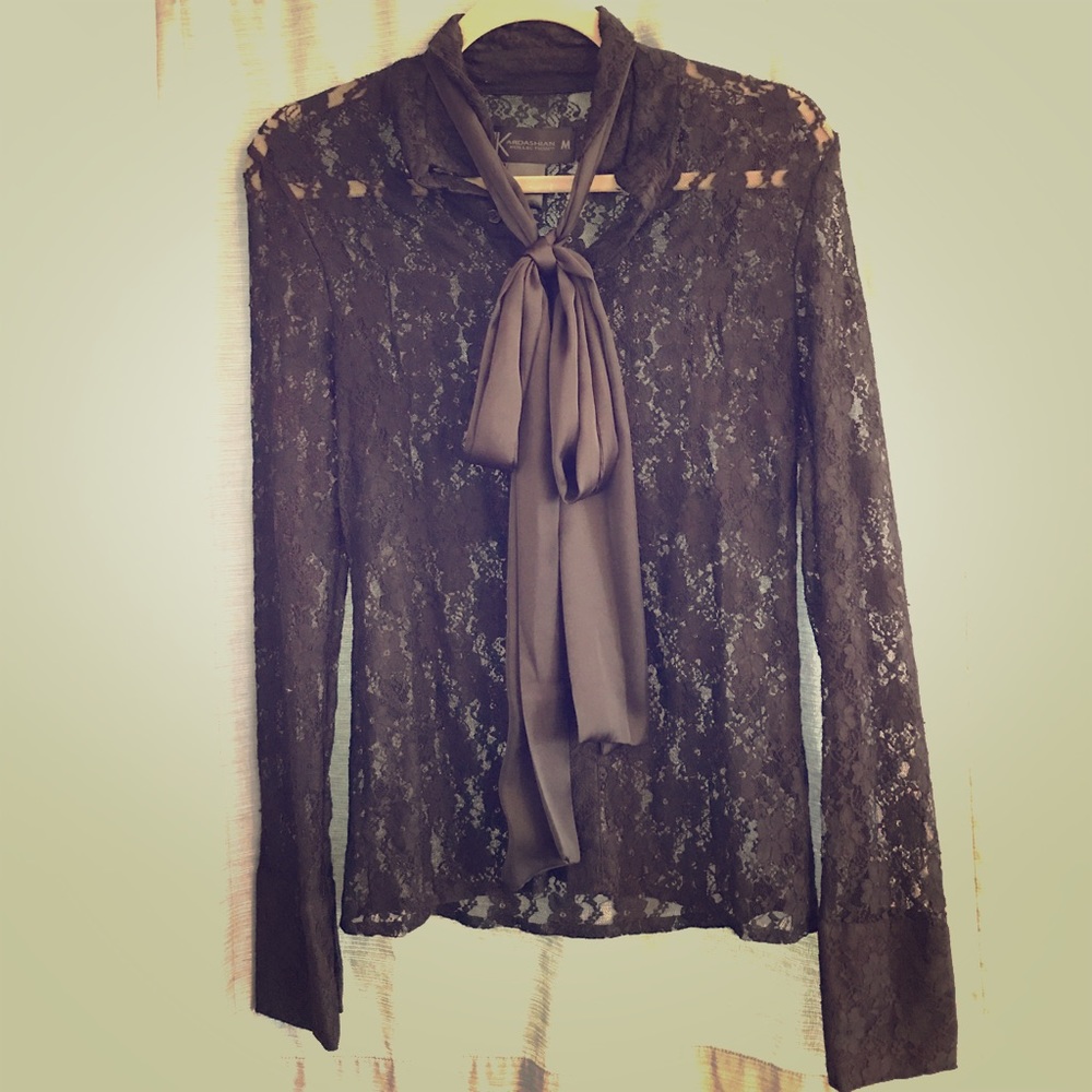 Kardashian Kollection black lace top
