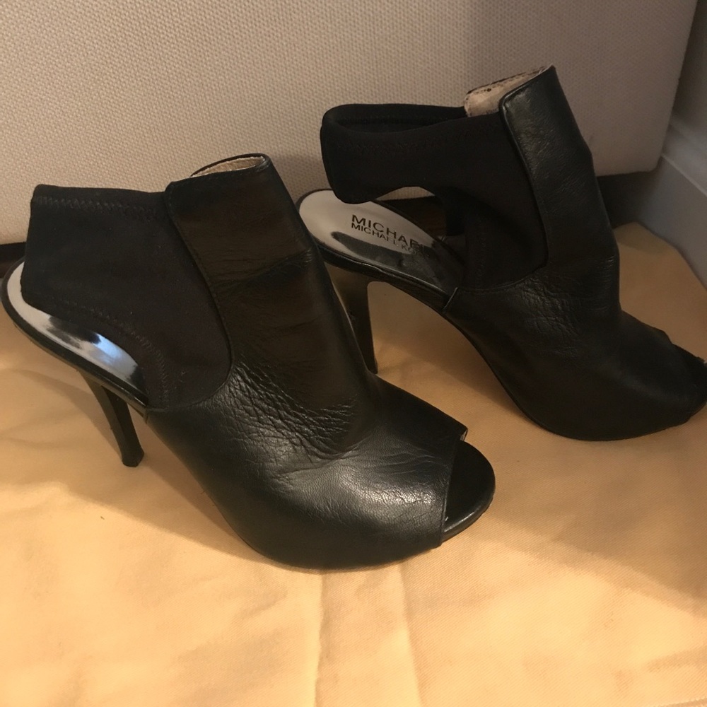 Michael Kors Peep Toe Booties Black