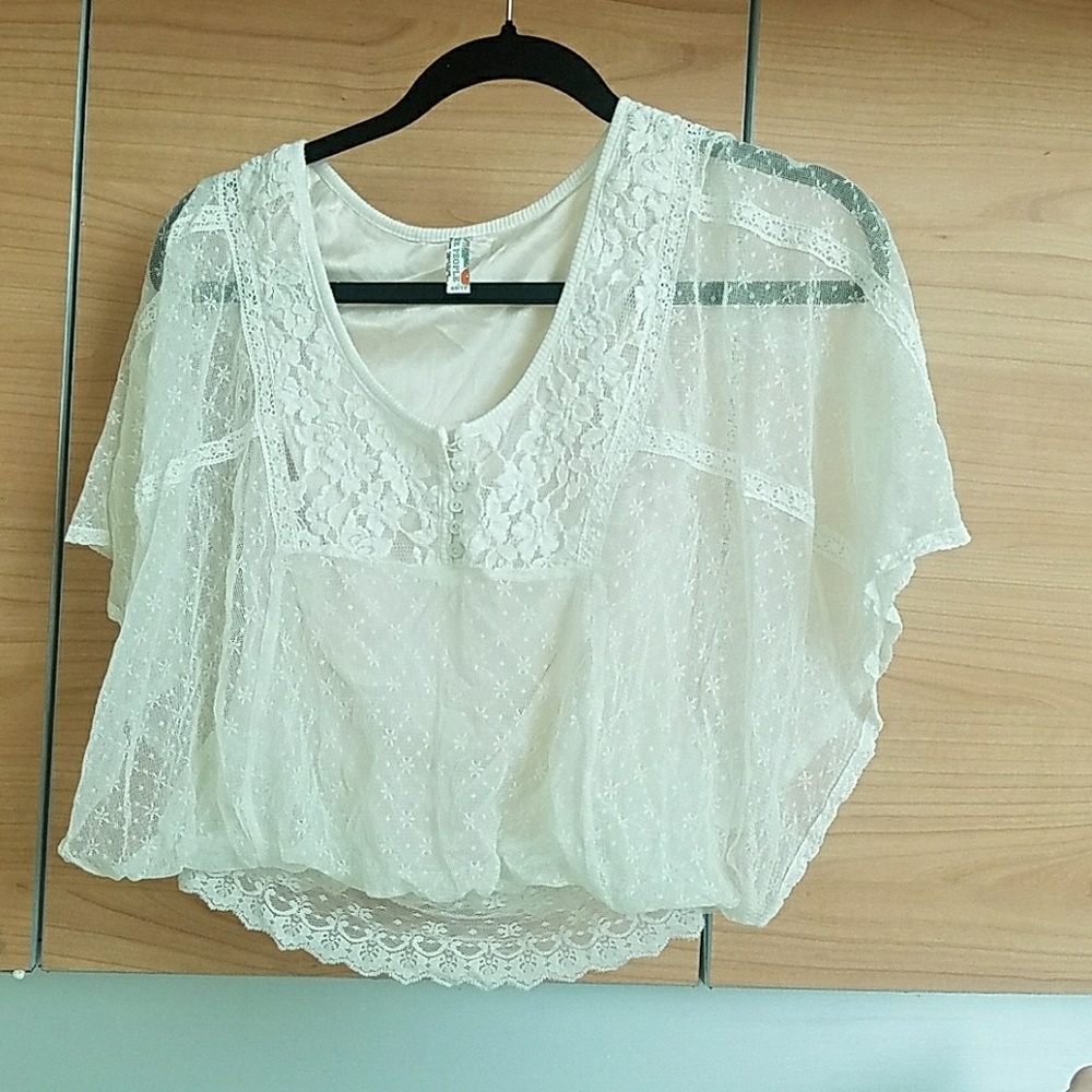 *LAST CHANCE* Free People cream lace blouse