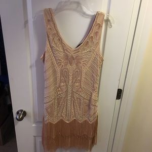 Beige Flapper Costume Dress
