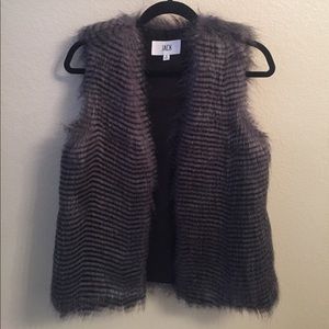 Black and Grey Faux Fur Vest