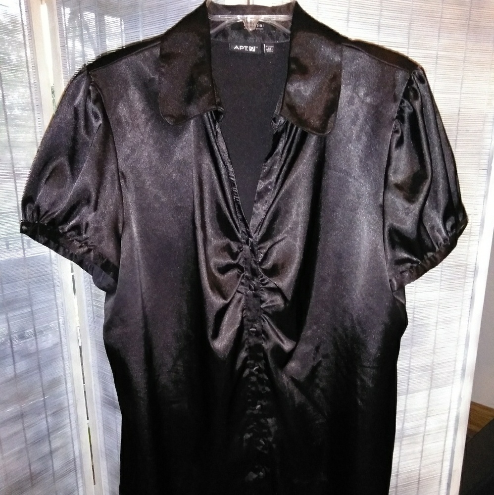 Apt 9 black satin blouse