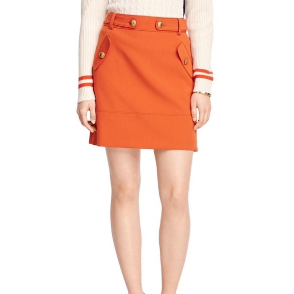 Brooks Brothers Red Fleece orange a-line skirt