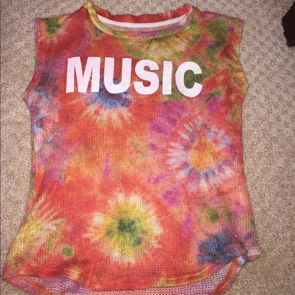 Sweater material music muscle tee