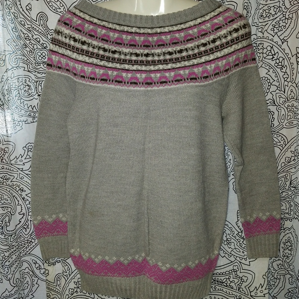 Express Long Fair Isle Style Sweater XS