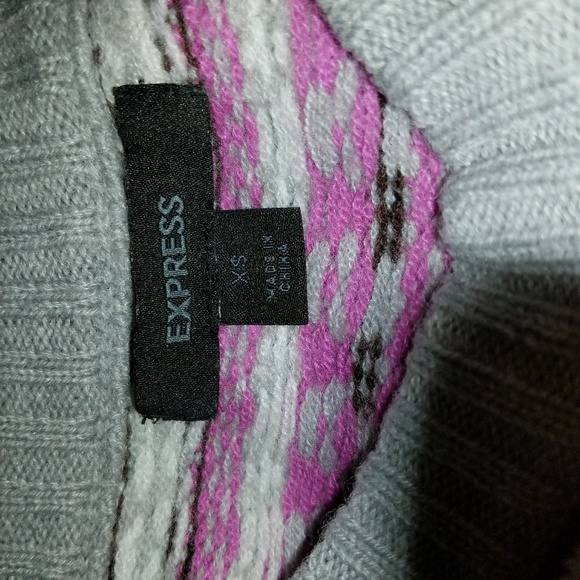 Express Long Fair Isle Style Sweater XS - Picture 2 of 3