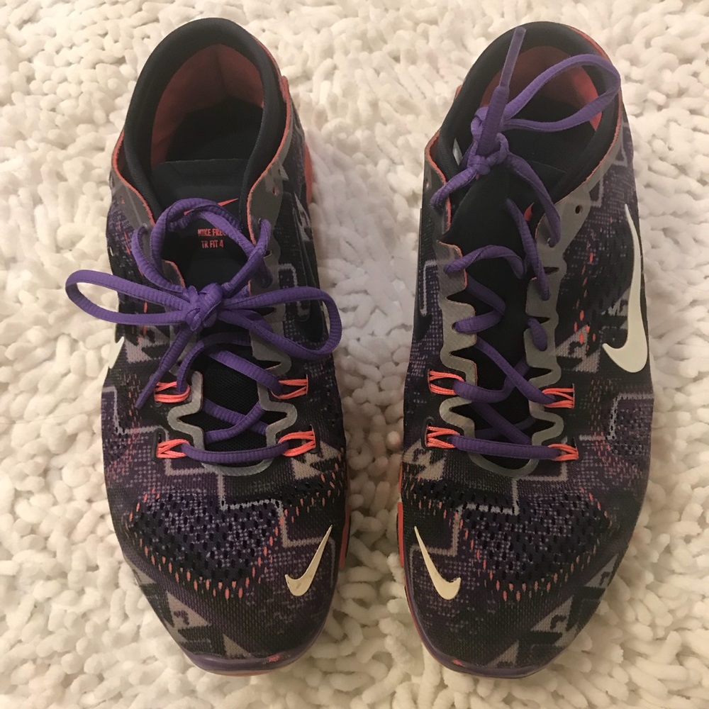 Nike tennis shoes - pink purple Aztec pattern s10