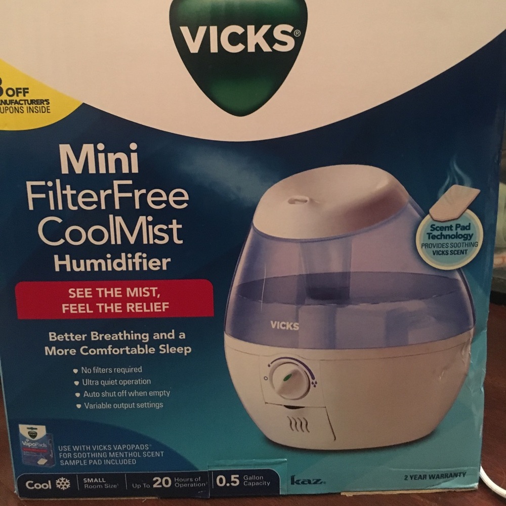 Mini filter free cool mist humidifier