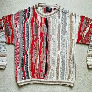 BERGATI Crewneck Acrylic Knit Sweater Cosby 90s