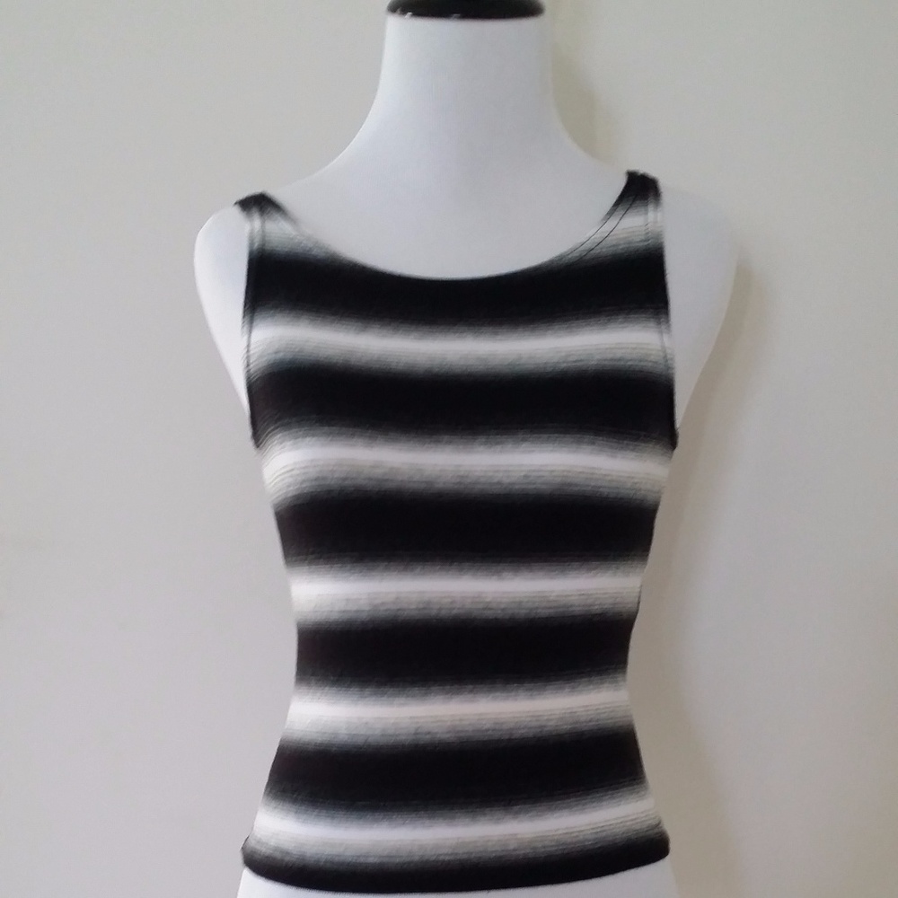 In Charge Black/White/Cream Ladies Tank Top