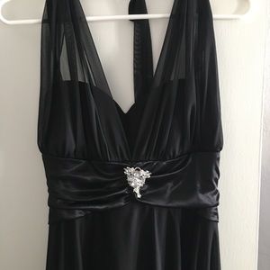 Black halter top style formal dress