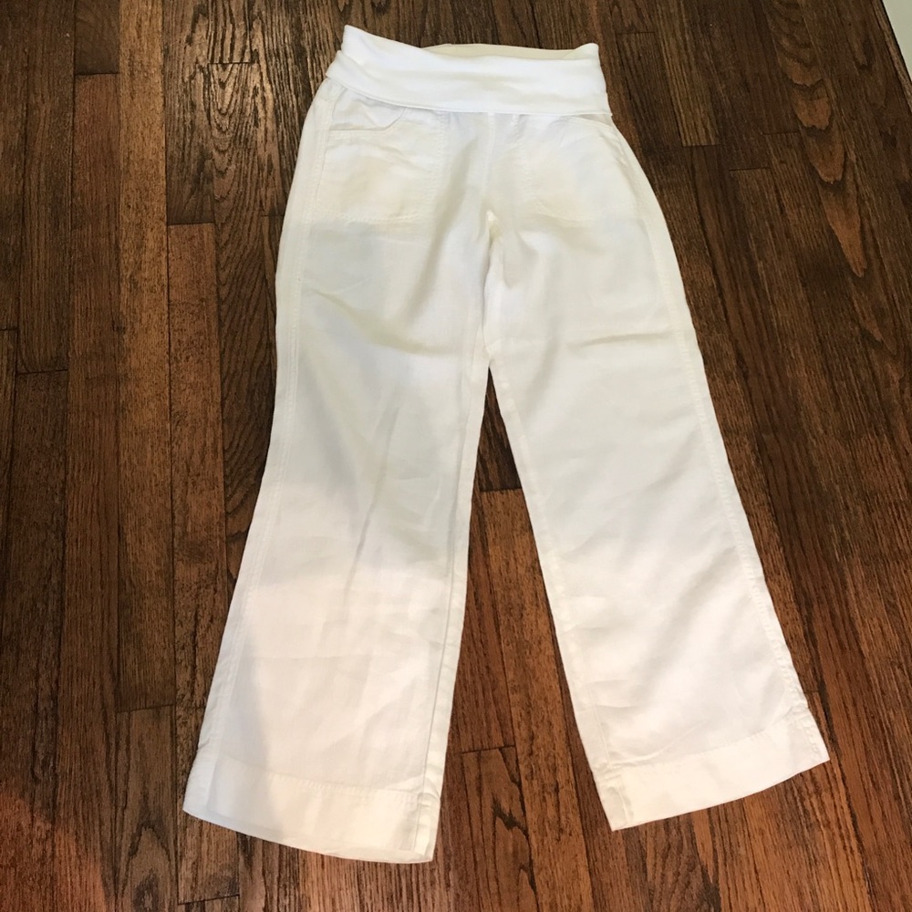 Athleta white linen pants