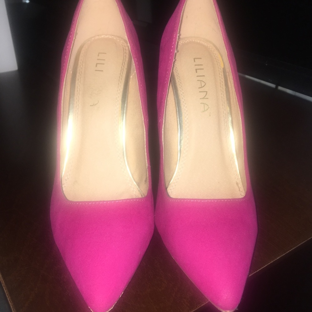 Pink Pointed-Toe Pumps - Picture 2 of 3