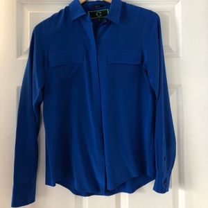 Royal Blue Silk Blouse