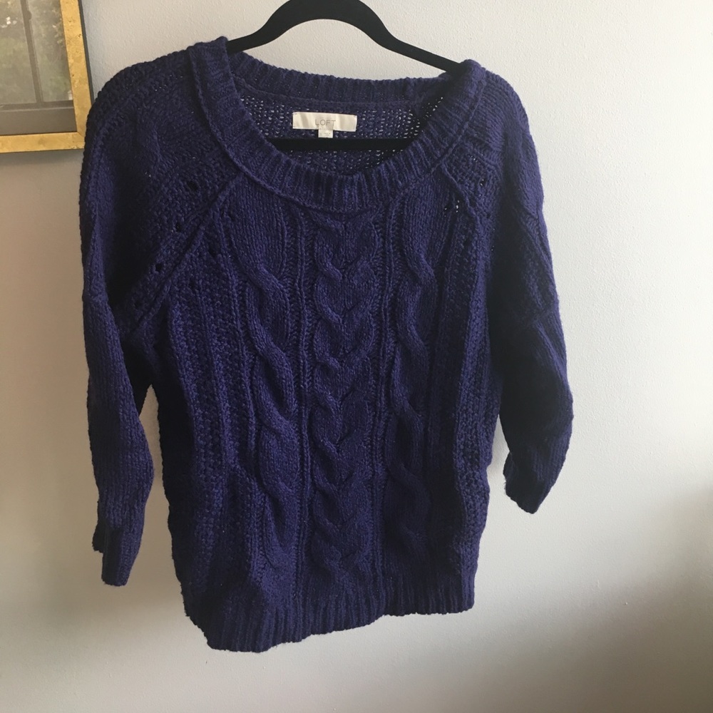 Purlpe Ann Taylor Loft Cable Knit Sweater
