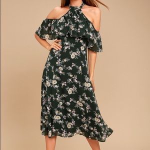 Lulus Green floral dress! NWT Size Medium!!