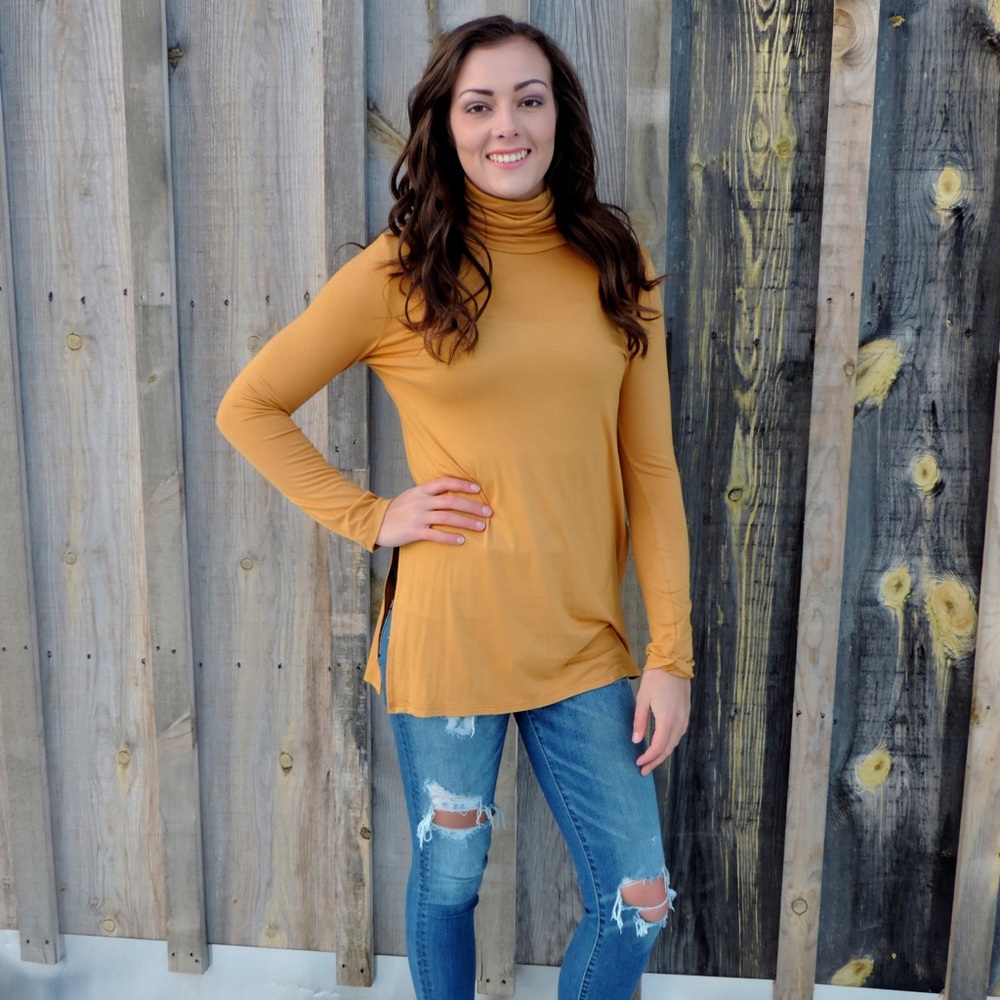 Mustard yellow turtle neck