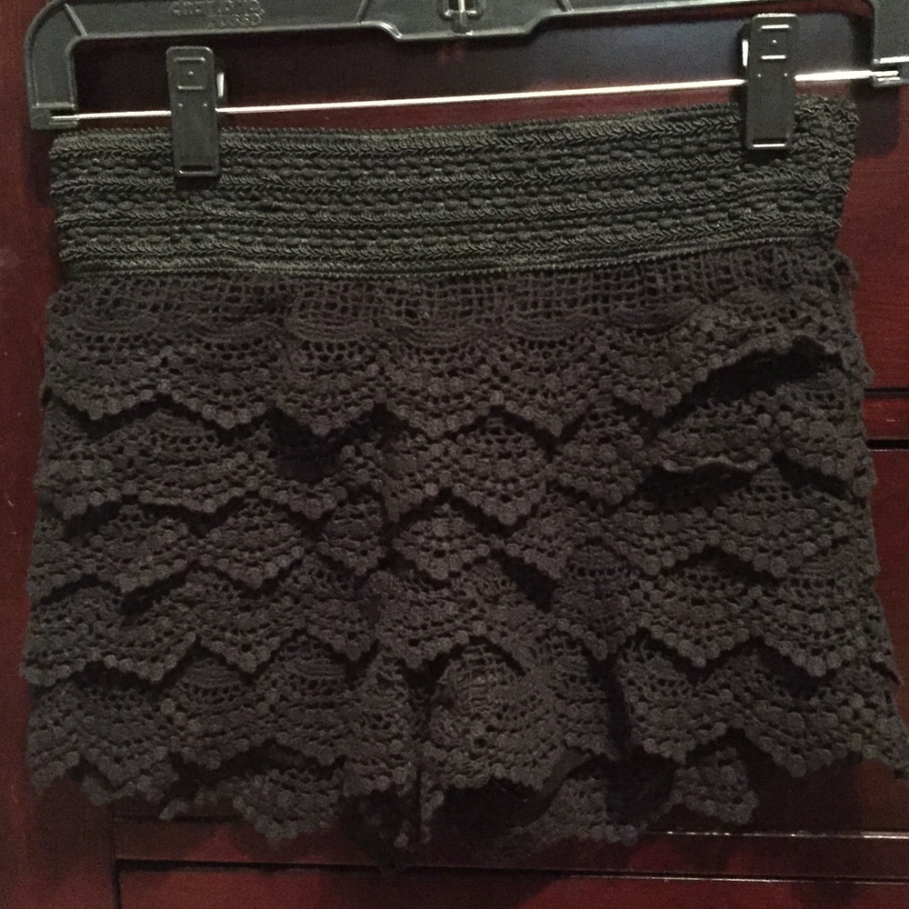 Black lace shorts