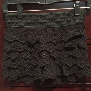 Black lace shorts