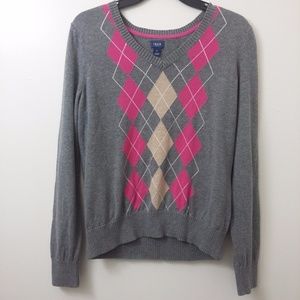 Izod V-Neck Sweater Argyle Design