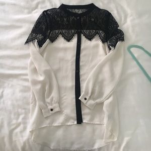 Lauren Conrad Half Lace Blouse