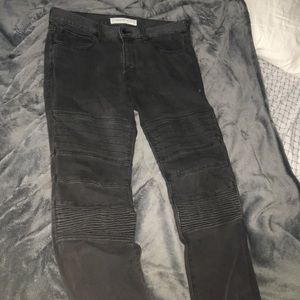 Express skinny biker/moto jeans black