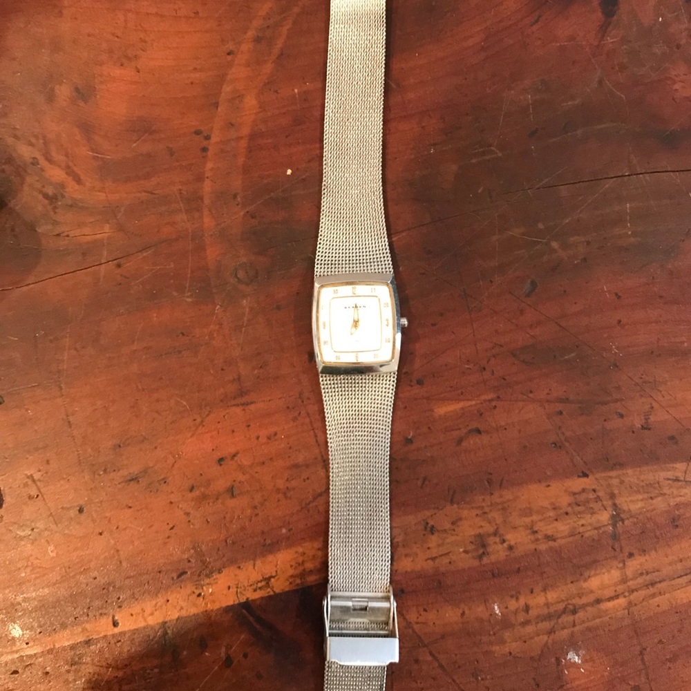 Skagen mesh watch with diamonds