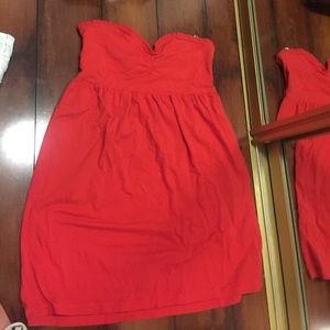 Red tube top dress
