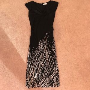 Calvin Klein black and white print dress