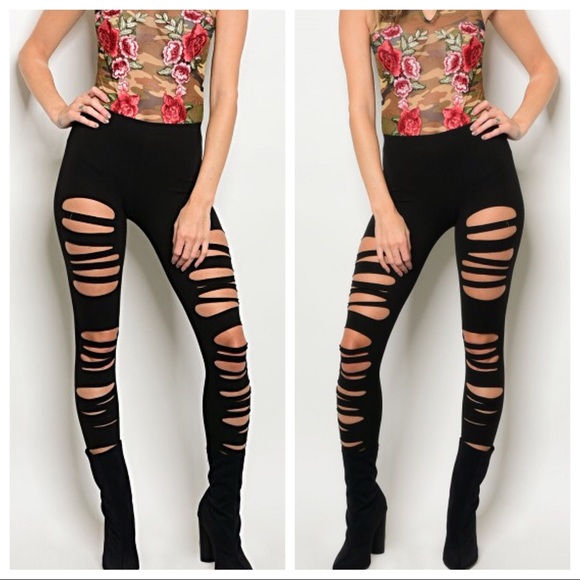 ⭕️ SALE 2Day ⭕️⚫️DISTRESSED LEGGINGS NEW⚫️ - Picture 7 of 8