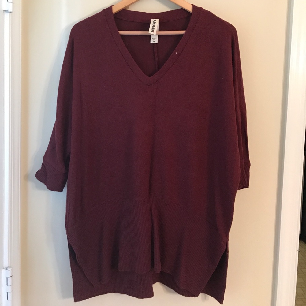 Anthropologie Amadi Oversized V-Neck Top, M