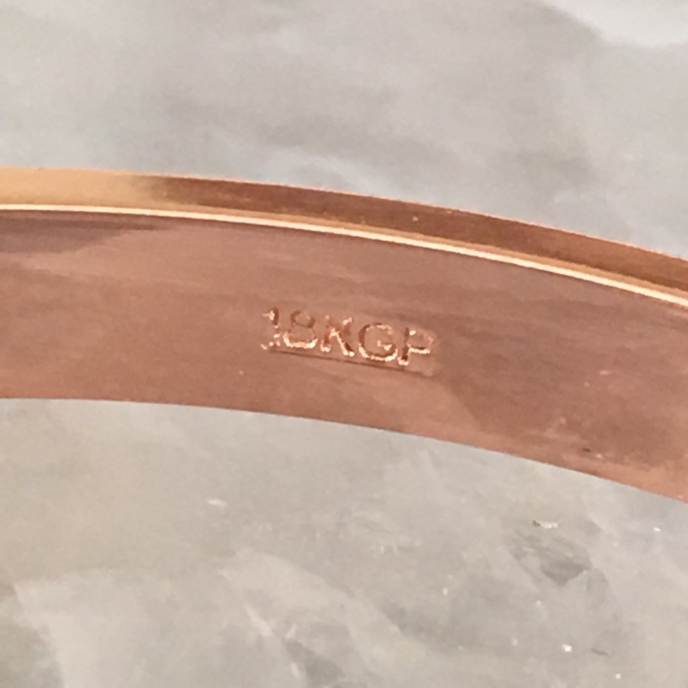 18K Rose Gold Stackable Cuff Bangle Bracelet - Picture 3 of 6