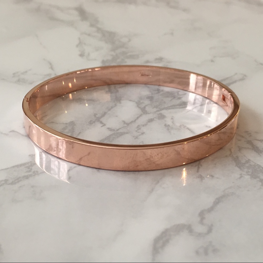 18K Rose Gold Stackable Cuff Bangle Bracelet - Picture 6 of 6