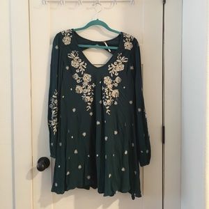 Free people green mini shift dress