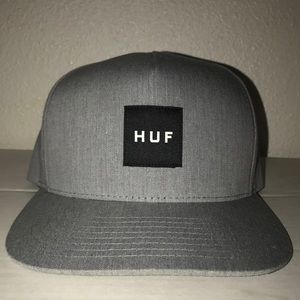 Gray HUF snapback hat