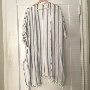 Honey belle striped kimono with tassels
