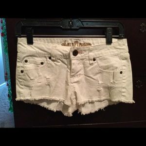 White denim shorts