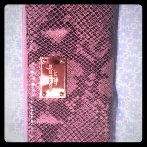 Michael Kors Snakeskin Zip Around Wallet