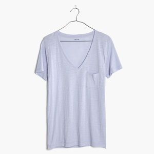 Madewell Whisper Cotton V-Neck Pocket Tee