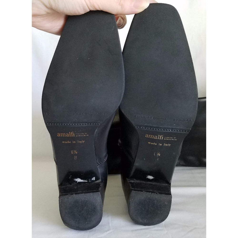 🔥Nordstrom Amalfi Black Leather Knee Riding Boots - Picture 3 of 5