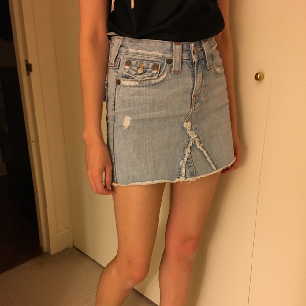 Mini denim skirt