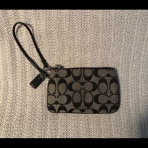 Signature black Coach Wristlet